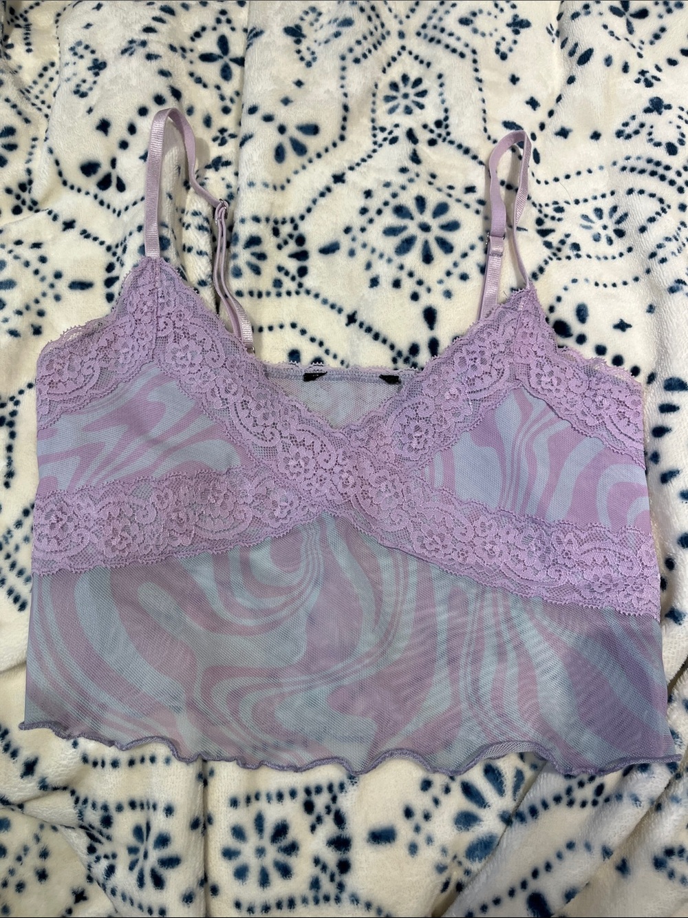 Lilac Lace-Trim Camisole Top